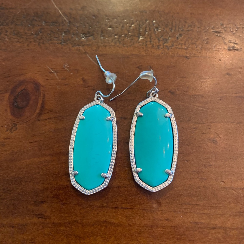 Silver/turquoise drop earrings
